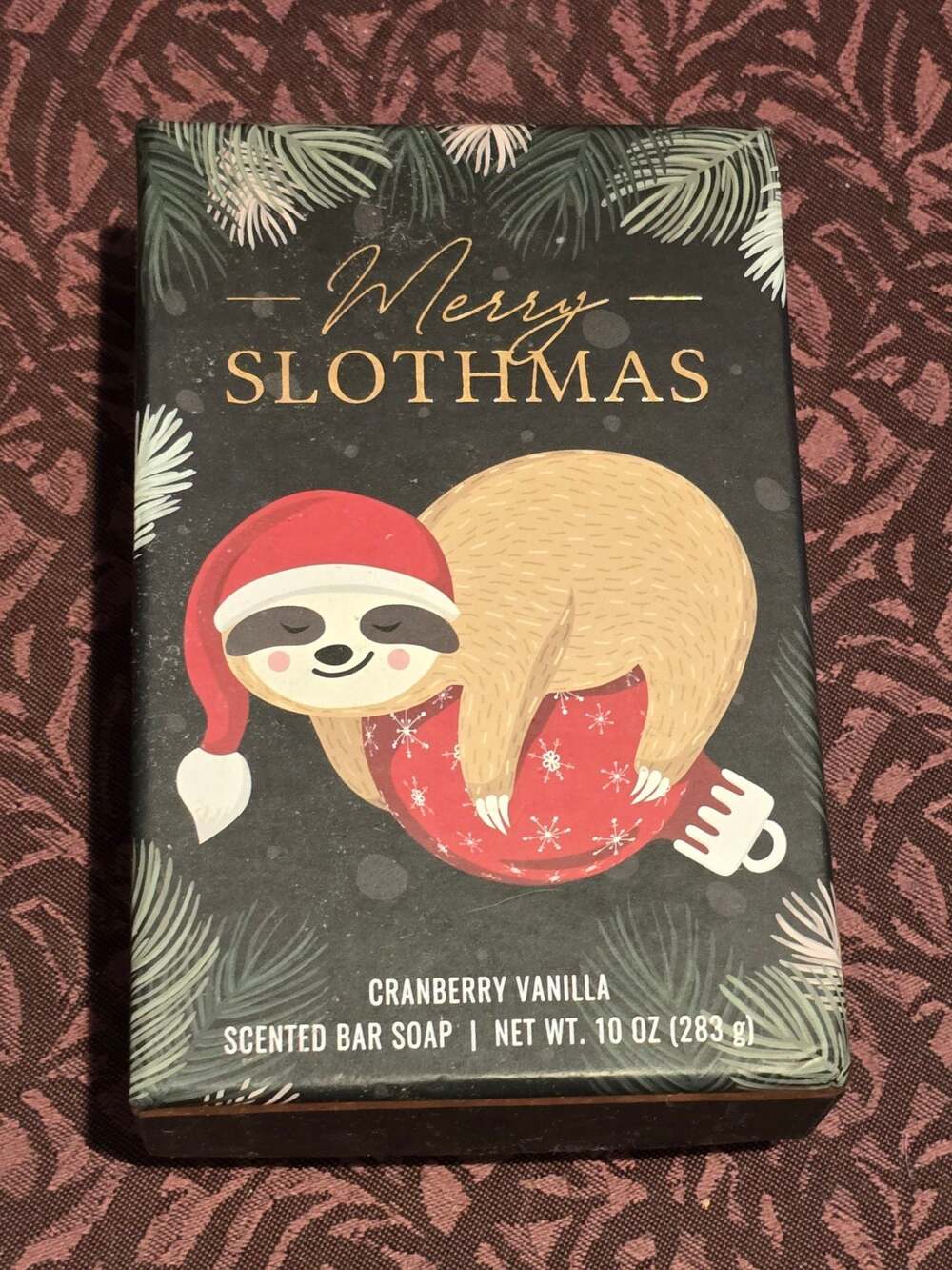 CST Merry Slothmas Cranberry Vanilla Scented Bar Soap 10 oz New in Box